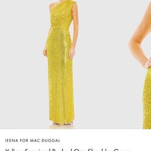 Mac Duggal Dazzling Yellow Sequin Gown